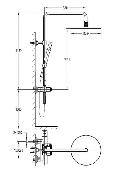 Душевая система Cezares Eco ECO-CD-T-BORO