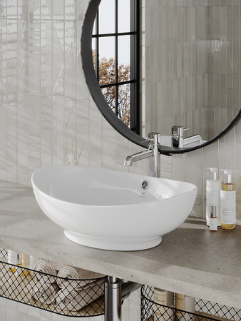 Раковина накладная (58,5х38) Orange  B08-585w белый глянец