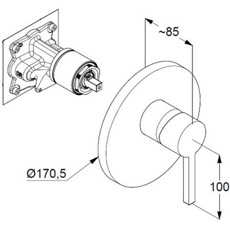 Встраиваемый смеситель для душа Kludi Nova Fonte 206550515
