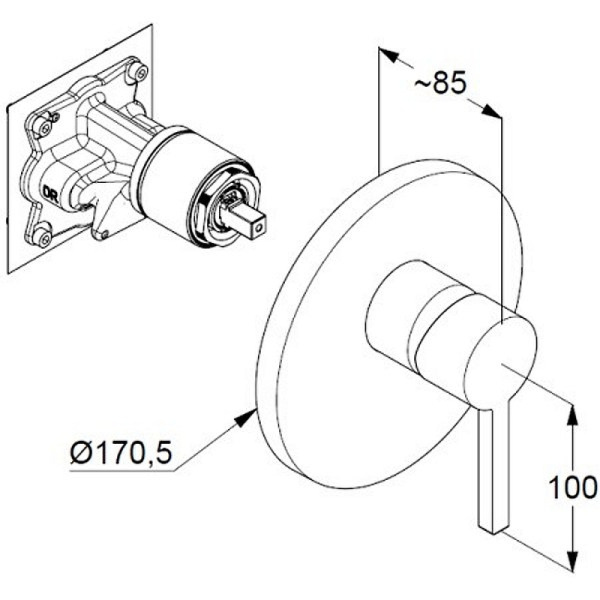 Встраиваемый смеситель для душа Kludi Nova Fonte 206550515