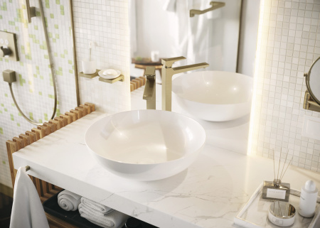 Смеситель для раковины с донным клапаном Push-Open Hansgrohe Metropol 32512140 шлифованная бронза