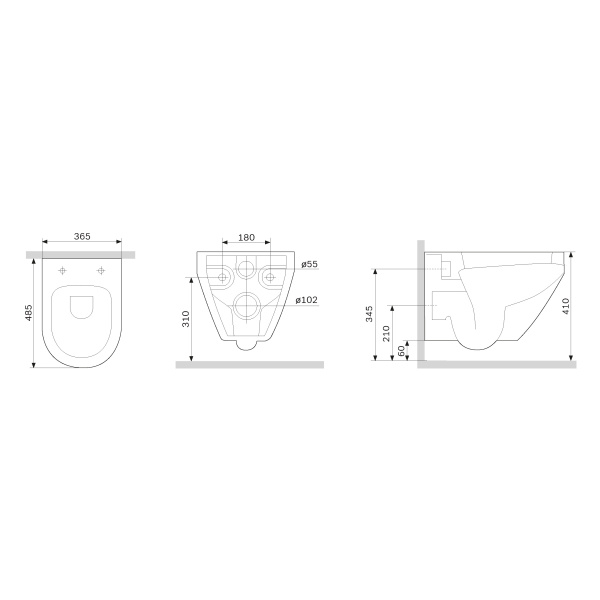 Подвесной унитаз безободковый с сиденьем микролифт Am.Pm Spirit V2.0 C701700MBSC