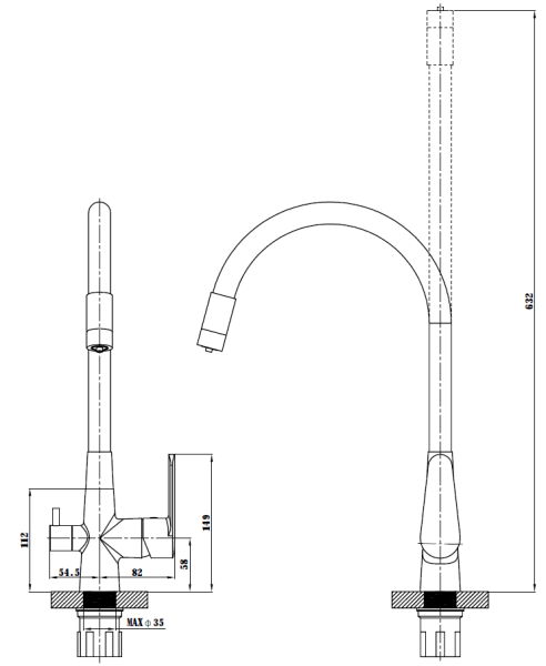 Смеситель для кухни ESKO Coral CL 03 B Total