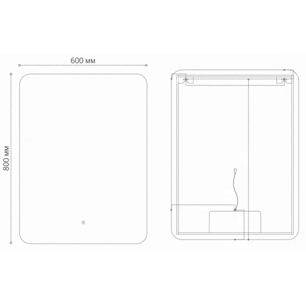 Зеркало (60х80) Grossman ELEGANS-промо 1760801 LED с сенсорным выключателем