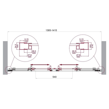 Душевая дверь BelBagno Luce LUCE-BF-2-140-C-Cr
