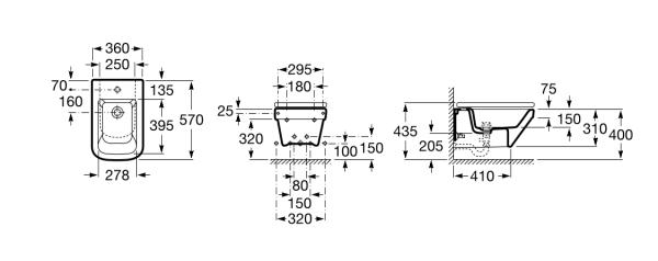 Биде подвесное Roca Dama-N 357785000