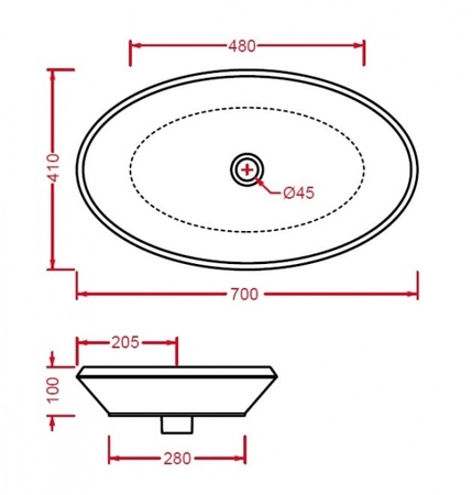 Раковина ArtCeram OVAL OVL001 (70x41 см)