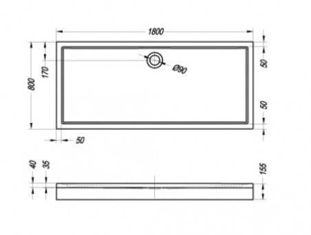 Душевой поддон Kolpa-San Flamenco 180x80