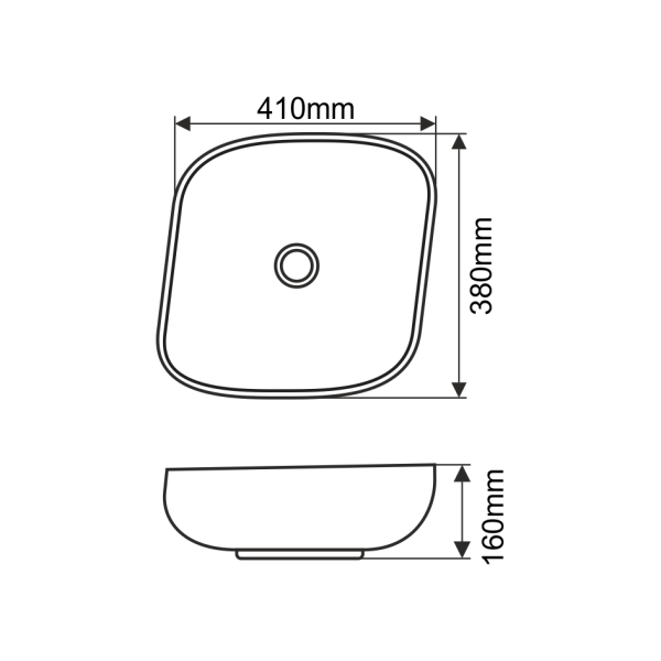Раковина накладная (41х38) Melana 320329-805