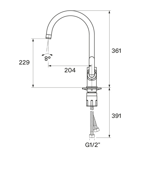 Смеситель для кухни Santek Линдос  WH5A41008C001 Смеситель для кухни Santek Линдос  WH5A41008C001