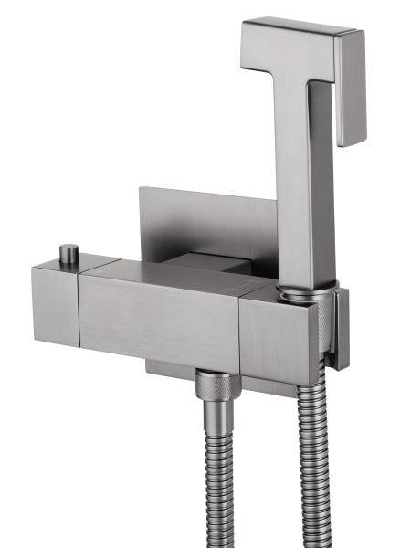 Смеситель с гигиеническим душем и термостатом встраиваемый WONZON & WOGHAND, темный графит WW-88819903-BGM Смеситель с гигиеническим душем и термостатом встраиваемый WONZON & WOGHAND, темный графит WW-88819903-BGM