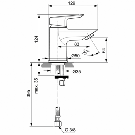 Смеситель для раковины Ideal Standard Tesi Piccolo A6568AA