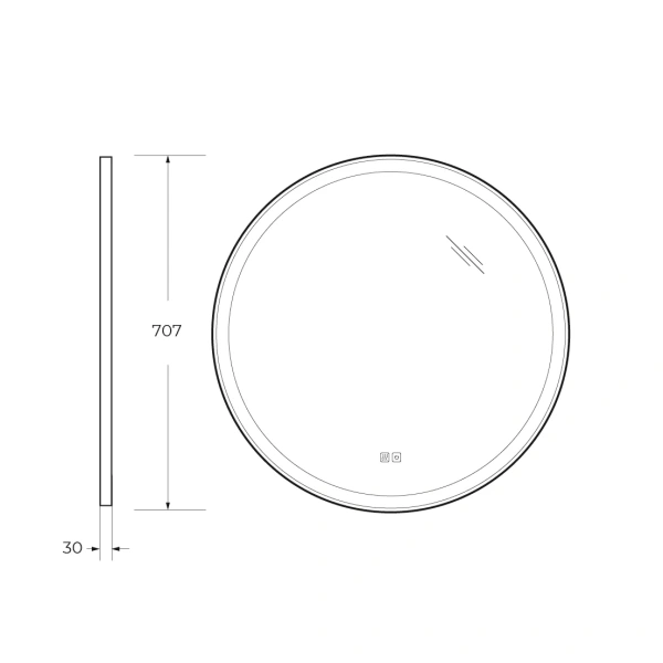 Зеркало (70,7х70,7) Cezares CZR-SPC-CADRO-700-LED-TCH-WARM