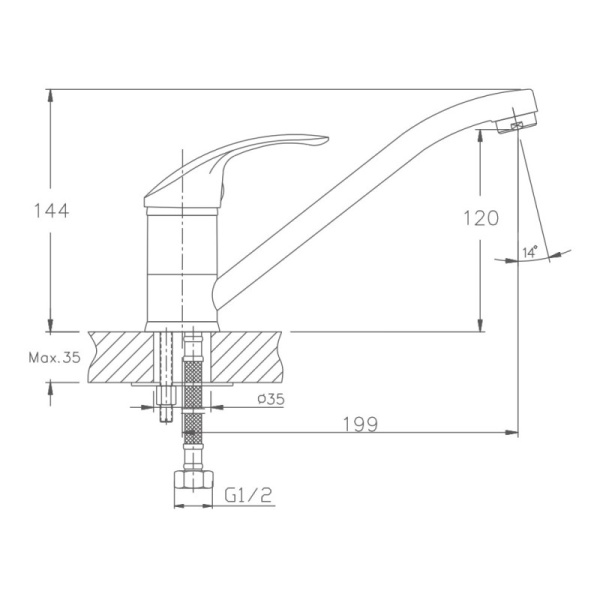 Смеситель для кухни Haiba HB4836