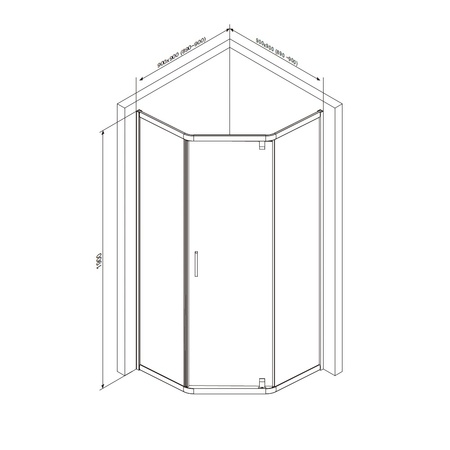 Душевой уголок (90х90) Am.Pm Gem 5-corner Pivot W90G-405-090MT