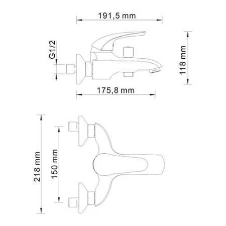 Смеситель для ванны  WasserKRAFT Rossel 2801