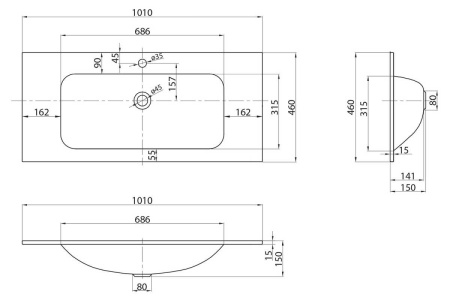 Раковина стеклянная (101х46) BelBagno BB1010/465-LV-VTR-BL