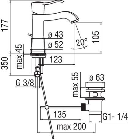 Смеситель для раковины NOBILI Sofi SI98118/1CR