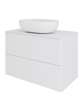 Тумба с раковиной подвесная 75 см, Orange Otto Ot-75TuMDF+B05-480W белый глянец