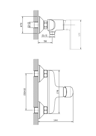Смеситель для душа ESKO Belgrade BD 80