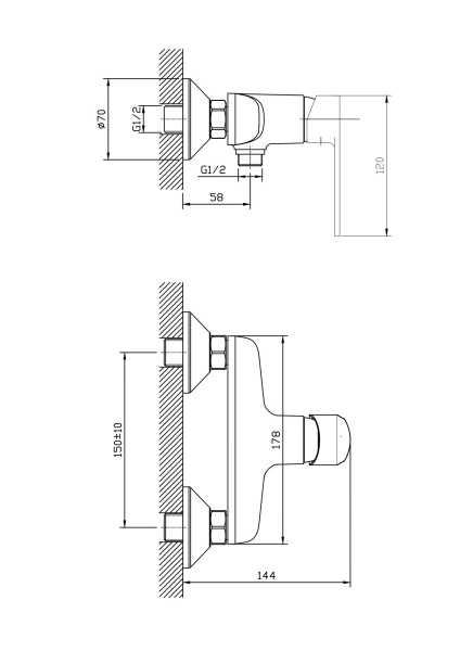 Смеситель для душа ESKO Belgrade BD 80