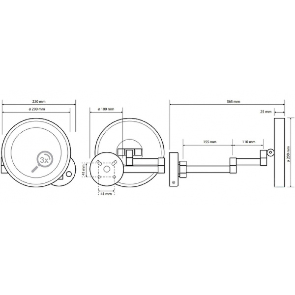 Косметическое зеркало со светодиодной подсветкой Bemeta 116101142