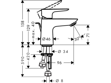 Смеситель для раковины Hansgrohe Talis E 71707000