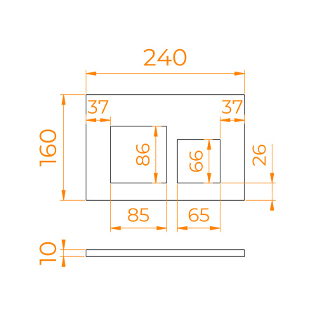 Клавиша смыва RGW SWH-09B 68420009-04