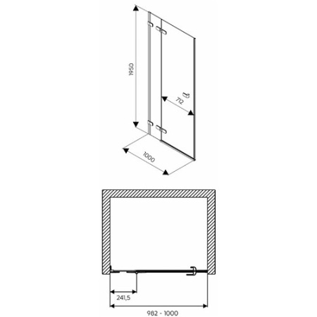 Двери распашные Kolo Next Reflex (левые) HDRF100222003L