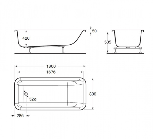 Акриловая ванна Roca Element 247704000