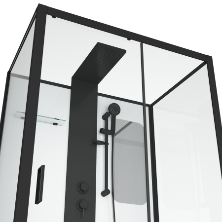 Душевая кабина (120х80) Grossman Elegans GR252Q раздвижная, черный, прозрачный