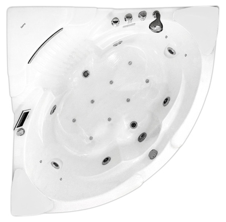 Акриловая ванна (152х152) Gemy G9082 K с гидромассажем, универсальная