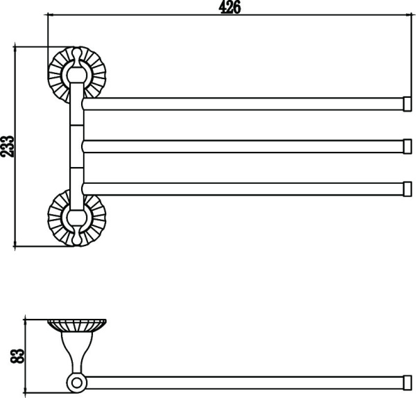 Держатель для полотенец Savol поворотный 3-ой S-08903C