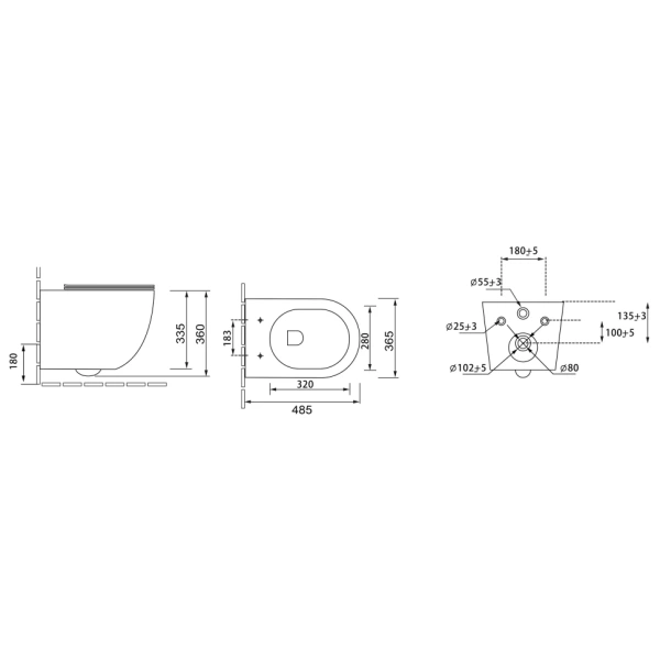 Унитаз подвесной безободковый Grossman Color GR-4455BSMS-21 с сиденьем микролифт