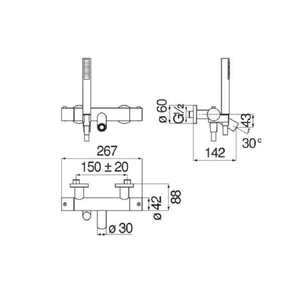 Смеситель для ванны Nobili Velis VE125010/2FLP