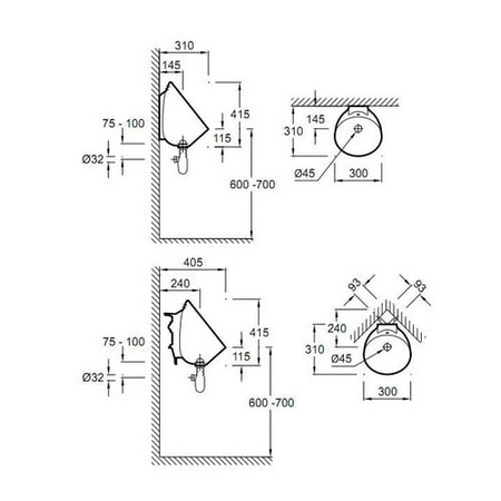 Писсуар Jacob Delafon Coquille 2 E1519-00 подвесной