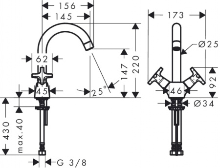 Смеситель для раковины Hansgrohe Logis Classic 71271000