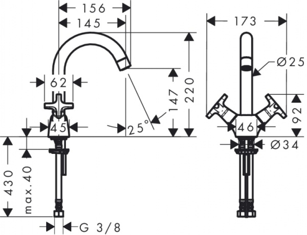 Смеситель для раковины Hansgrohe Logis Classic 71271000