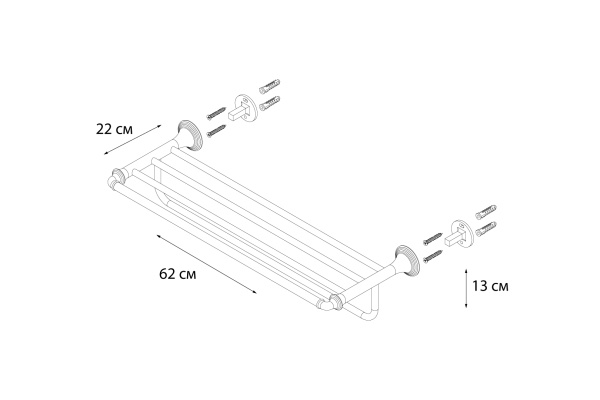 Полка для полотенец FIXSEN Luksor FX-71615B Полка для полотенец FIXSEN Luksor FX-71615B