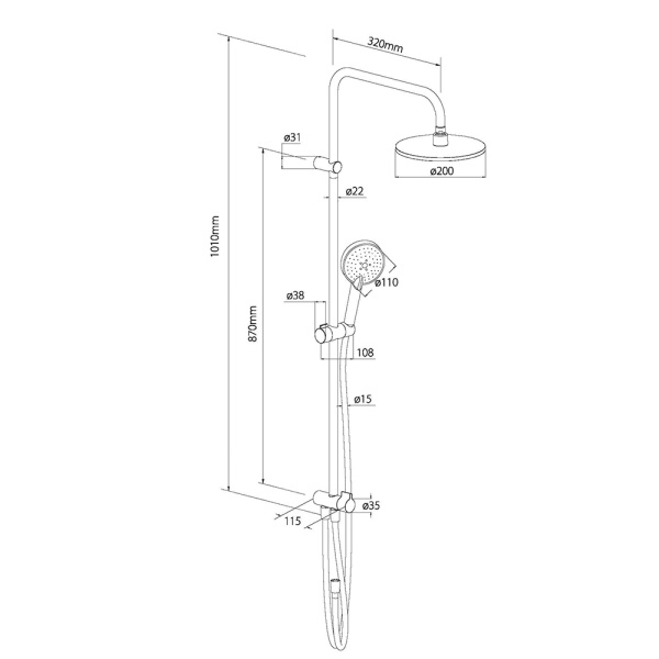 Душевая стойка Damixa Origin One 978100000