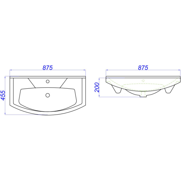 Раковины (87,5х46) Misty Kirovit Элеганс 850 4620008197456