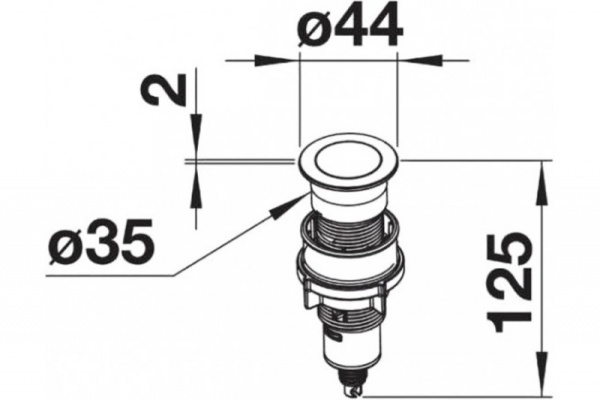 Кнопка клапана-автомата Blanco Push Control (нержавеющая сталь) 233696