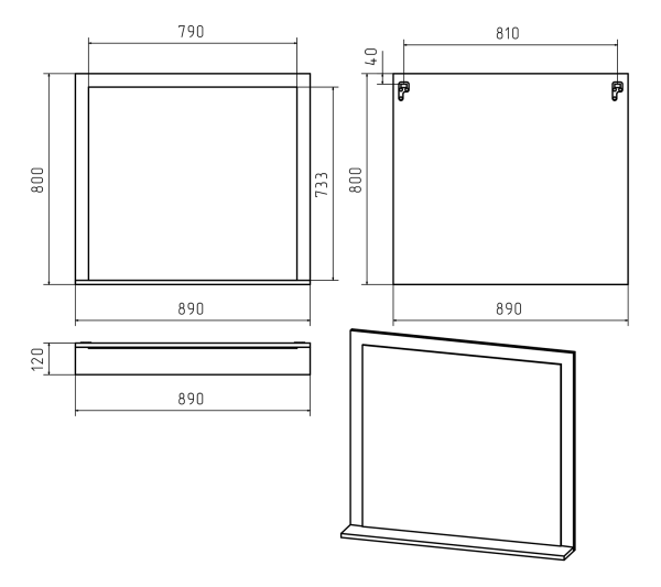 Зеркало (89х80) Misty Сахара 90 П-Сах02090-011