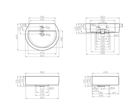 Раковина Della Globus Джаз (черный) DE31115600110