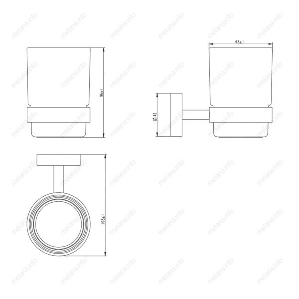 Стакан для зубных щеток Melana MLN-867010