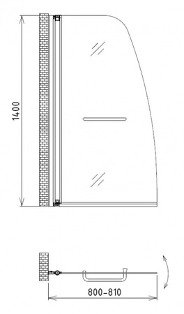 Шторка на ванну Gemy S03200