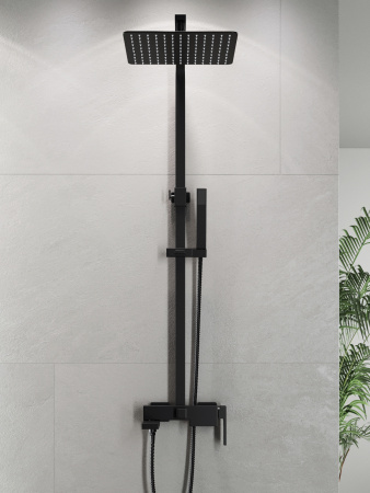 Душевая система смеситель с изливом Agger Great A2893344 черный