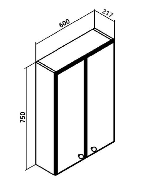 Шкаф навесной Runo  Кредо 60 (00000000062)