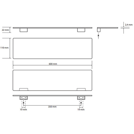 Металлическая полочка Bemeta Organic 157102381