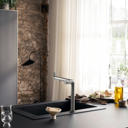 Смеситель для кухни с подключением к фильтру Hansgrohe Aqittura M91 FilterSystem 76804800 нержавеющая сталь